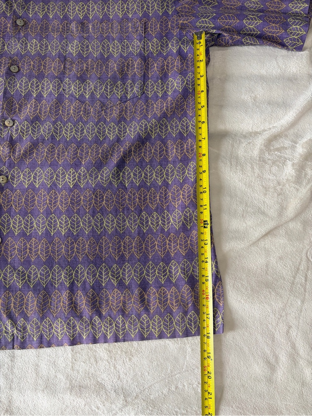 Tori Richard Honolulu Purple Leaf Print Cotton Lawn Shirt Men’s L - Picture 6 of 12